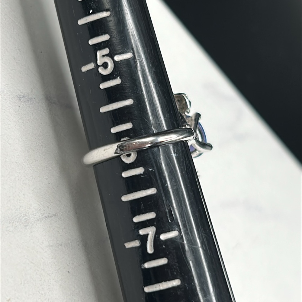 Gorgeous Statement Ring #538 Silver Tone Blue Sto… - image 4